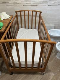 Lettino Culla per Bambini in Legno con Materasso