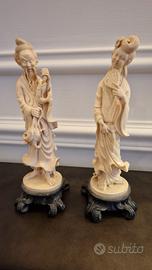Coppia di statuette cinesi rare per collezione 