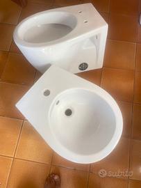 Sanitari sospesi Vaso + Bidet filomuro