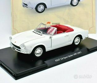 Modello auto fiat 124 bianca no burago