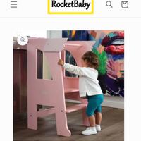 Torre montessori Rocket baby rosa co ali