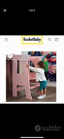 Torre montessori Rocket baby rosa co ali