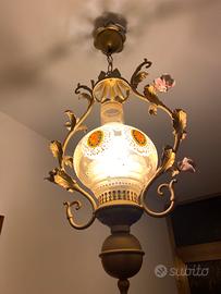 Lampadario in ferro battuto