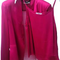 Completo JiJil giacca + top, color fucsia/corallo.