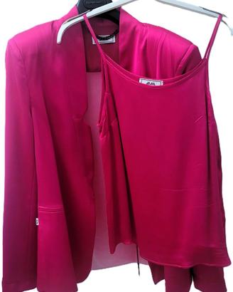 Completo JiJil giacca + top, color fucsia/corallo.