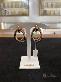 Orecchini a doppio cerchio intrecciato oro - Accia