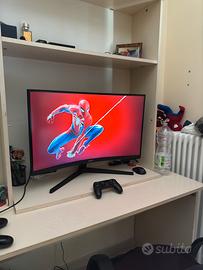 Schermo samsung 2k curvo, ottimizzato per gaming