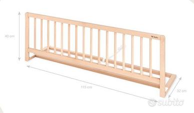 2 Sbarre di legno protezione letto bambino