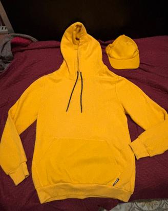 Felpa gialla uomo XS + cappello a strappo abbinato