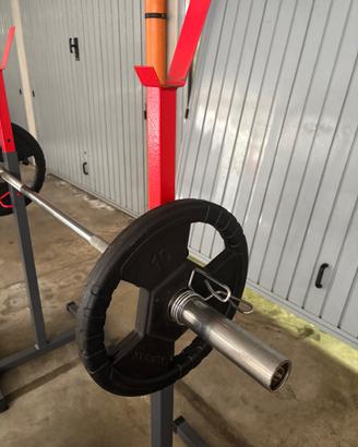 Rack + bilanciere 13 kg + 77 kg dischi – Home gym