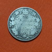 25 cents canada 1919 in argento
