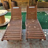 2 lettini in legno per giardino