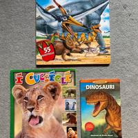 Lotto 3 libri dinosauri e animali