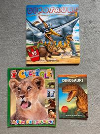 Lotto 3 libri dinosauri e animali