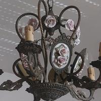 Lampadario in bronzo vintage anni 50 FBAI