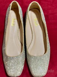 Ballerine con strass scintillanti NUOVE — N.42