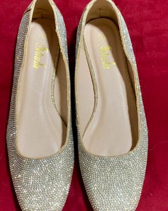Ballerine con strass scintillanti NUOVE — N.42