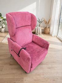 Poltrona Relax Elettrica Alzapersona - Rosa Cipria
