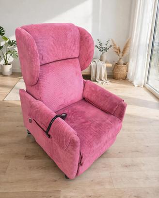 Poltrona Relax Elettrica Alzapersona - Rosa Cipria