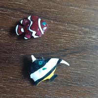 pesciolini in legno dipinti a mano 