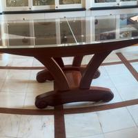Tavolo Legno & Plexiglass + 6 sedie accoppiate