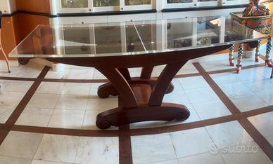 Tavolo Legno & Plexiglass + 6 sedie accoppiate