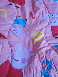 Piumino Peppa Pig 100% cotone per letto singolo 