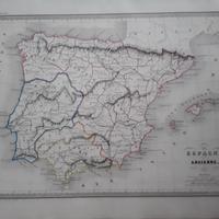 Carta geografica metà Ottocento