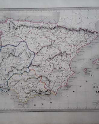 Carta geografica metà Ottocento