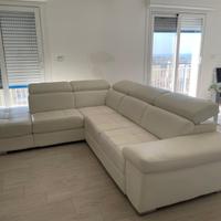 Divano letto angolare con pouf contenitore