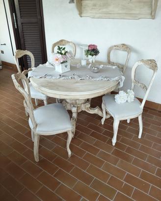TAVOLO TONDO SHABBY ALLUNGABILE 