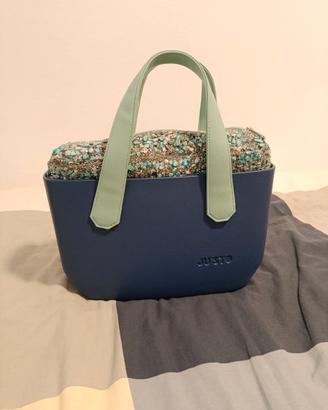JU'STO borsa componibile blu + sacca pietre + trac