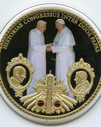 Medaglia Vaticana dei 2 Papi Francesco e Benedetto