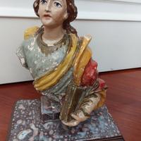 Busto antico in gesso , dipinto a mano