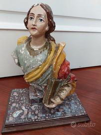 Busto antico in gesso , dipinto a mano