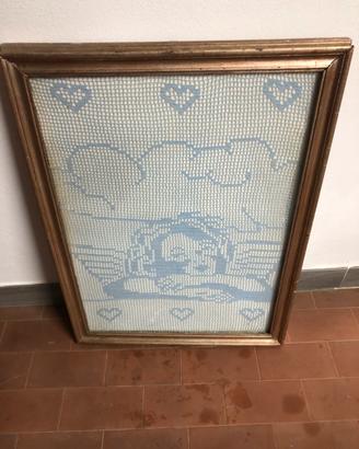 Quadro con angelo ricamato