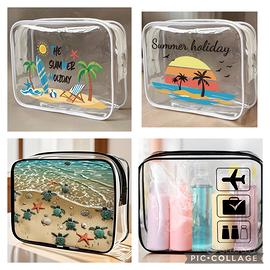 Pochette trasparente mare/viaggi/palestra
