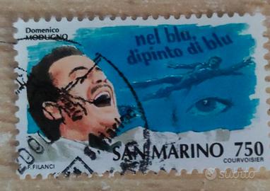 San Marino 1996 Francobollo Nel Blu Dipinto Di Blu