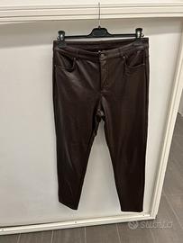 Calzedonia pantalone donna ecopelle marrone