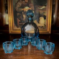 Set amaro in vetro azzurro