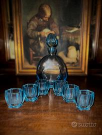 Set amaro in vetro azzurro