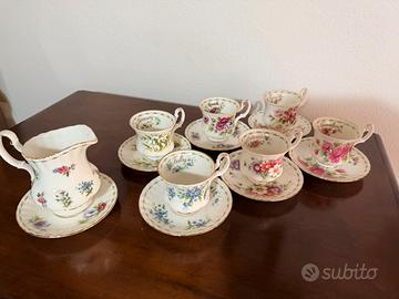Royal Albert Flower of Month - 6 tazze e lattiera