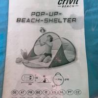 Tenda da spiaggia antivento ripiegabile