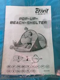 Tenda da spiaggia antivento ripiegabile