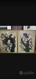 Coppia pannelli batik firmati