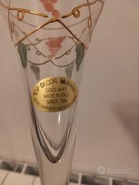 Bicchieri  vetro Murano  decorazione oro 24k