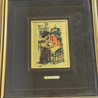 Quadro su foglia d oro cornice da sistemare