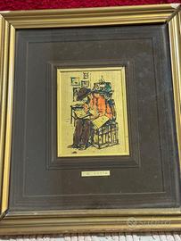 Quadro su foglia d oro cornice da sistemare