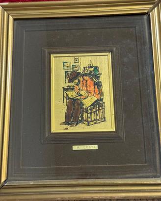 Quadro su foglia d oro cornice da sistemare