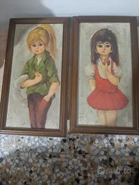 SOTTOPREZZO QUADRI STILE BIG EYES VINTAGE